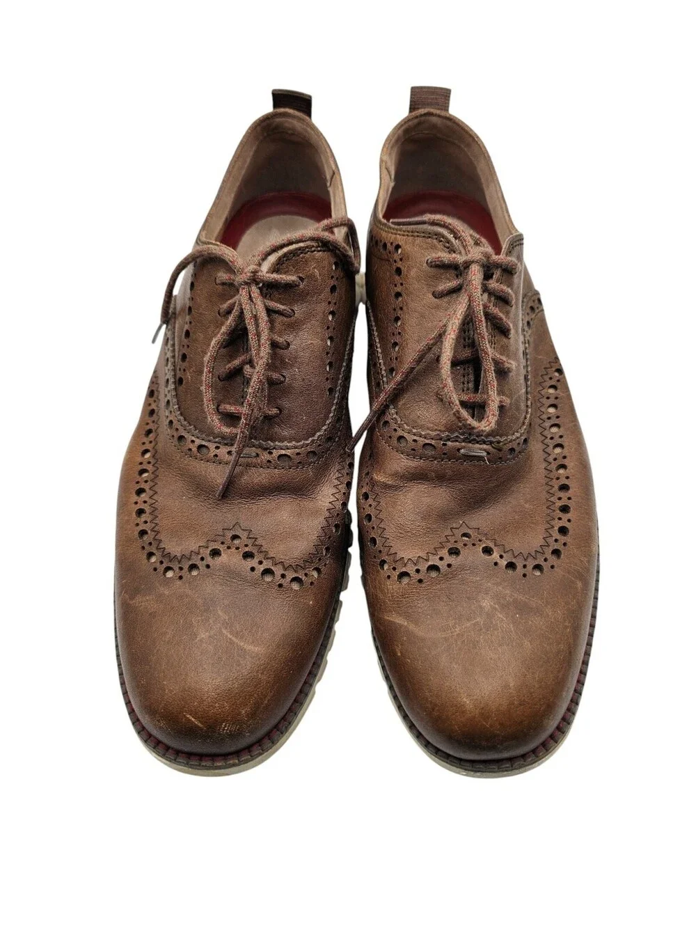 Cole Haan Men's Zerogrand Wing Oxford British Brown Ankle-High Leather Shoe 8.5
